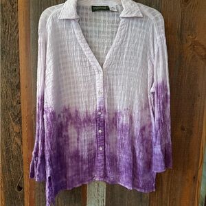 Harve Benard Purple Tie-Dye Button-Down Shirt